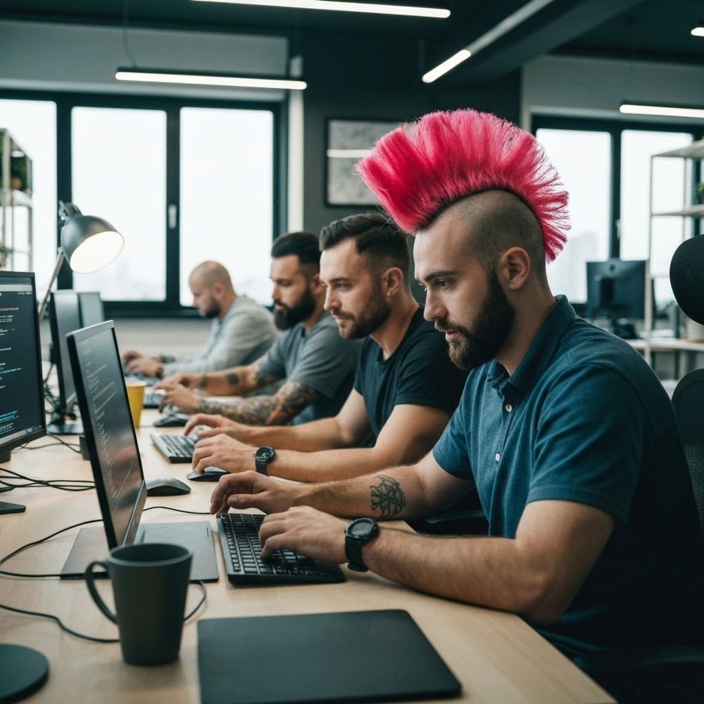 Software development team working on custom business applications